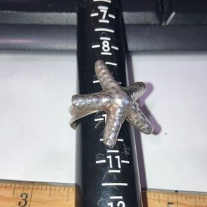 Textured Silver Starfish Ring